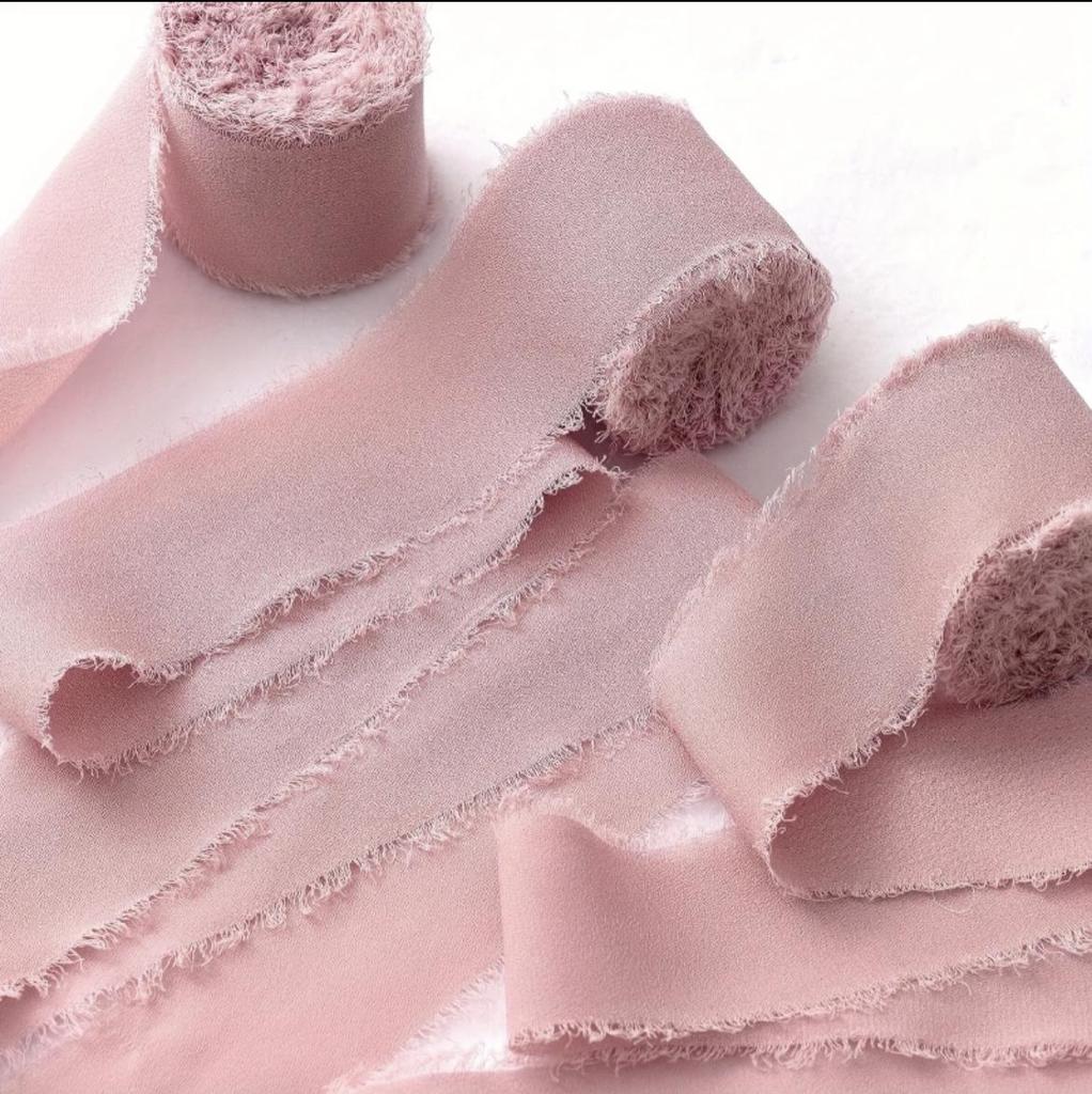 Chiffon Ribbon Bow with Frayed Edges for Weddings and Floral Arrangements