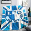 1PC 1. FC Magdeburg Patterned Flannel Blanket Suitable For All Seasons for Home Decor Warmth and Comfort Gifts Holiday Present