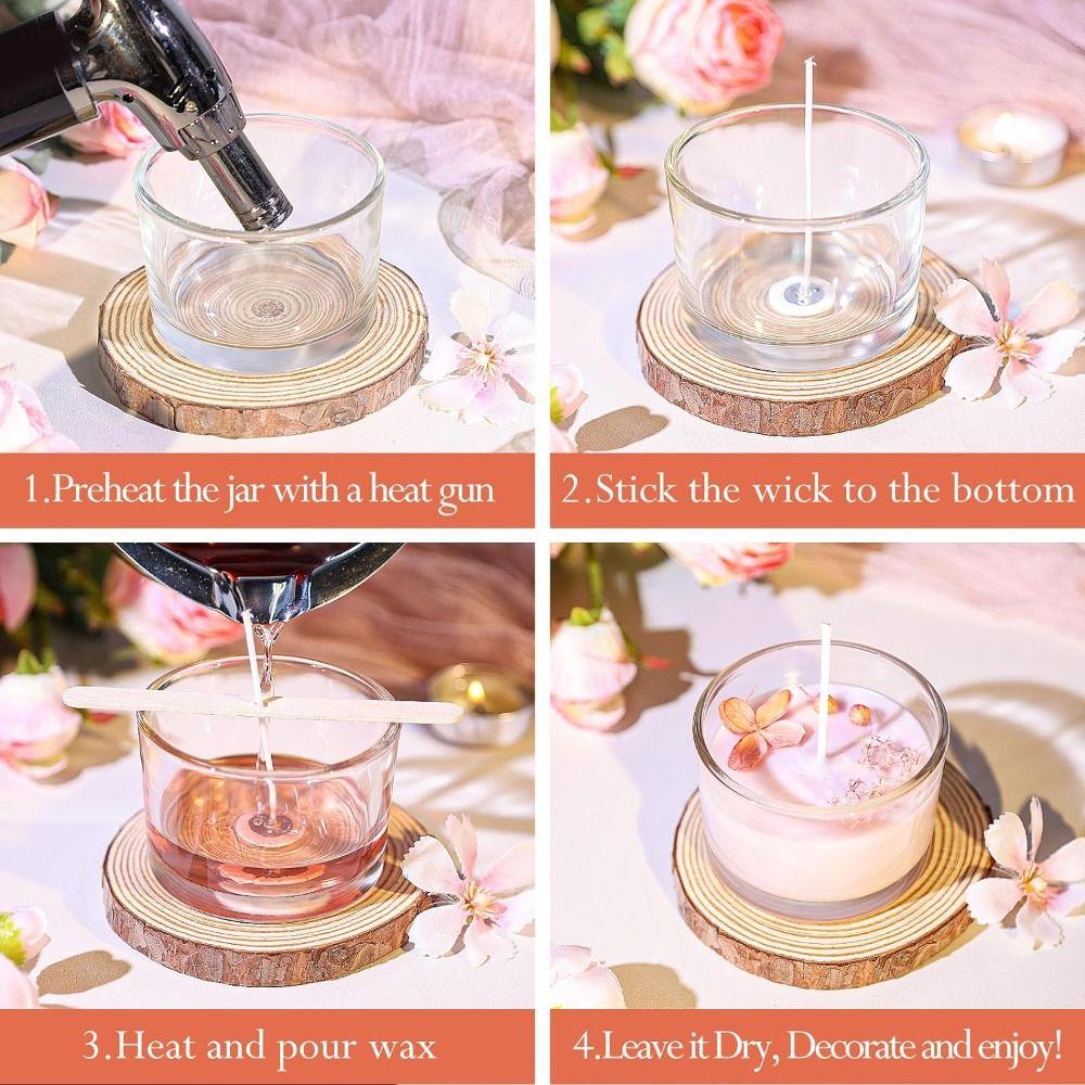 Прозрачные стеклянные банки для свечей, небольшой стеклянный поднос для ароматерапии, пустые контейнеры для свечей для изготовления свечей