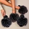 Fashion 2024 New Fashion Shoes Women's Slippers Summer Casual Fur Flat Slippers Women's Sandals Fluffy Slippers