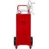 Fuel Caddy, 35 Gallon, Gas Storage Tank on 4 Wheels, with Manuel Transfer Pump, Gasoline Diesel Fuel Container for Cars, Lawn Mowers, ATVs, Boats,