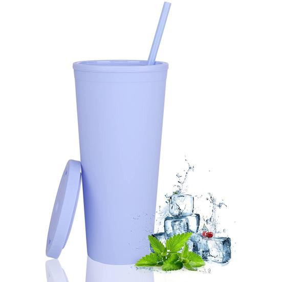 Стакан для кофе емкостью 720 мл с крышкой и соломинкой, вакуумная дорожная кофейная кружка с двойными стенками и широким горлышком