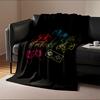 Colorful Neon Game Controllers Design Blanket Flannel blanket for bedroom, living room, sofa, and nap sofas.