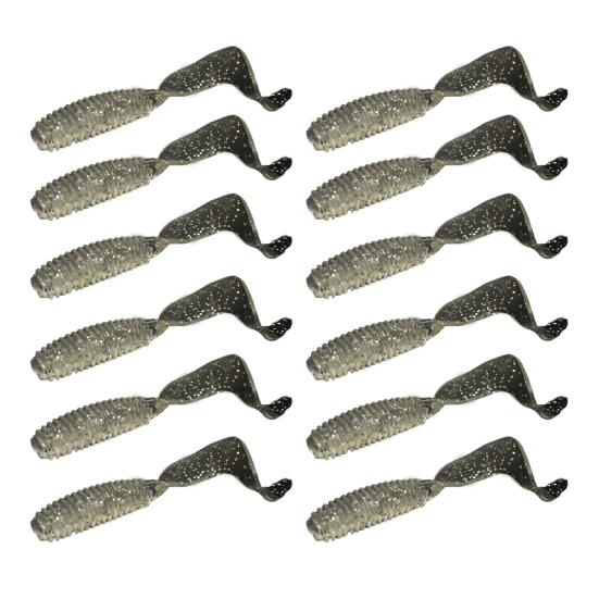 12 шт., 6 см, разноцветная искусственная завитковая червь, мягкая приманка