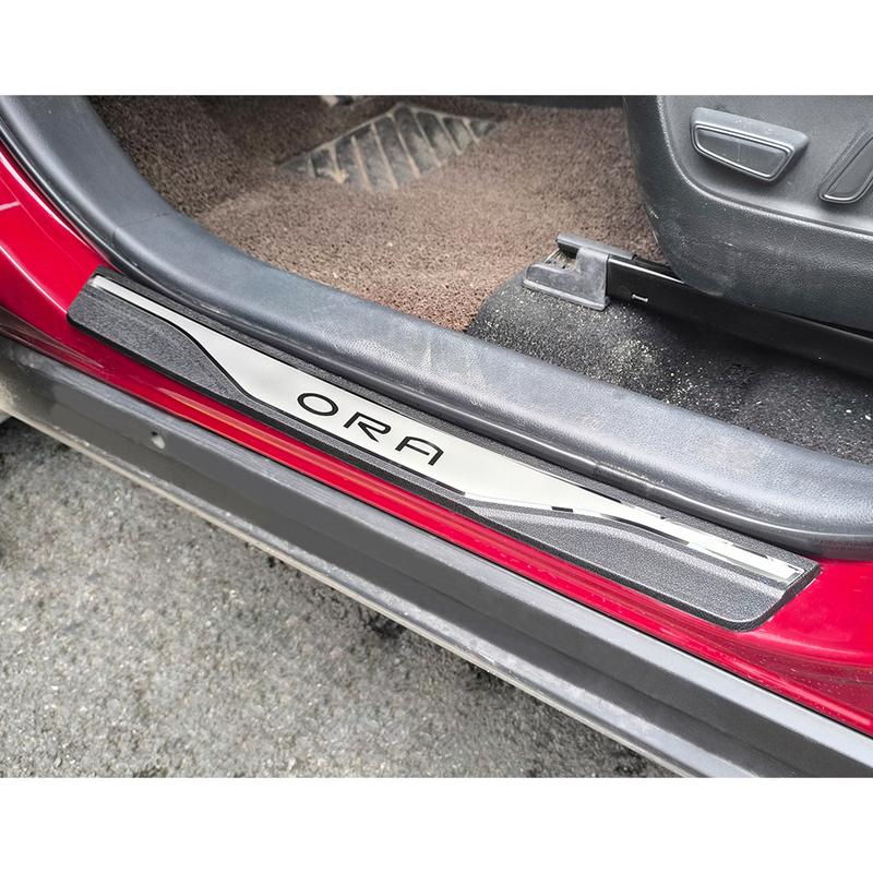 Car For GWM ORA Door Sill Threshold Scuff Plate Protector Auto Scuff Pedal Trim Stickers Accessories -2025