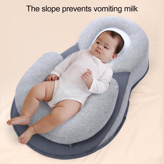Anti Roll Newborn Baby Bed 15 Degree Incline Angle for Acid Reflux Vomiting Anti-vomiting Slope Pad Bassinet Wedge Baby Snuggle Bed