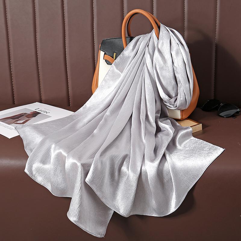 Большой размер шелковистый шарф с пятнами для женщин, простой платок, роскошный хиджаб, длинная бандана, вечернее платье, шали и накидки