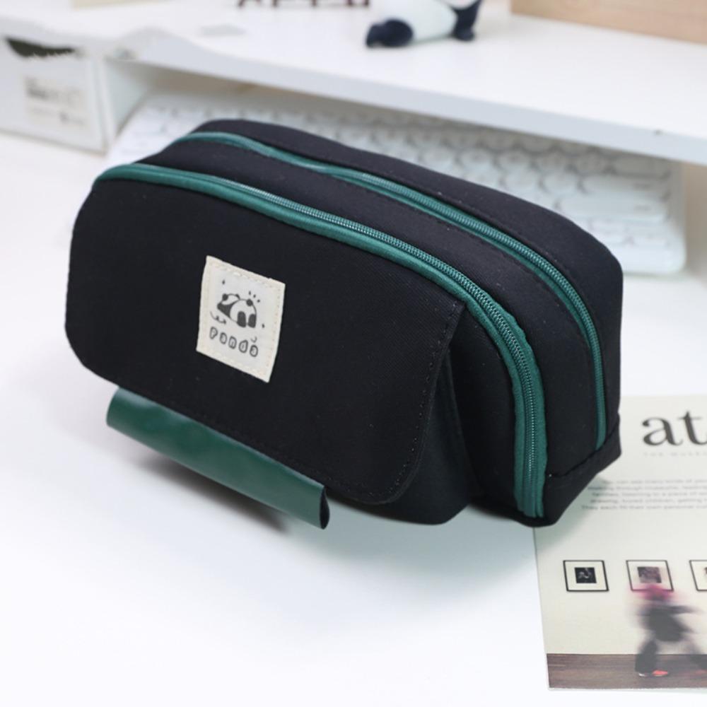 Large Capacity Pencil Case Cartoon Panda Storage Bag Durable Stationery Bag School Office Supplies