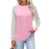 Women's  Long Sleeve  T Shirts Round Neck Lace Tops  Casual Blouses Trendy  Fashion Top