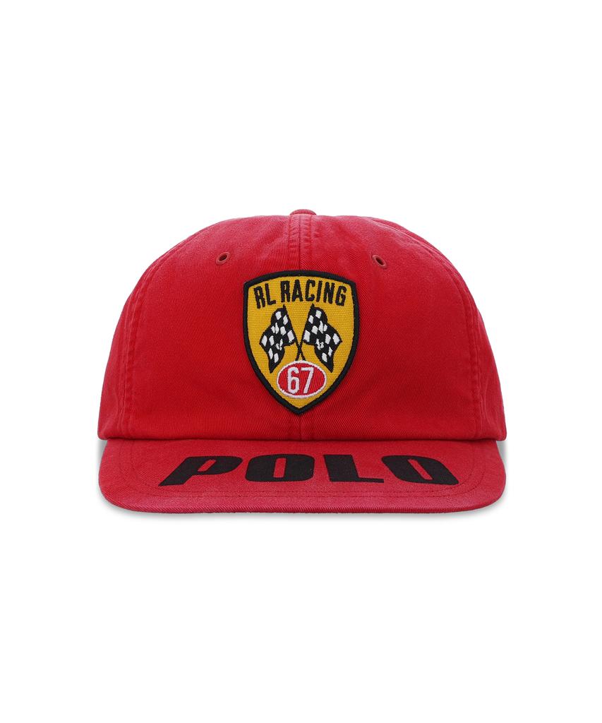 Кепка-бейсболка POLO RALPH LAUREN из твила с гоночной нашивкой - Красная