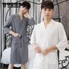 Men's Thin Bathrobe Water Absorption Quick Drying Nightgown Men's Large Pajamas Can Be Worn Outside Home Clothes
