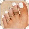 Toe Rings for Women Non Tarnish 14K Gold Filled Adjustable Toe Ring Set Daisy CZ Plain Hug Triple Open Band Ring Summer Beach Foot Jewelry for Women