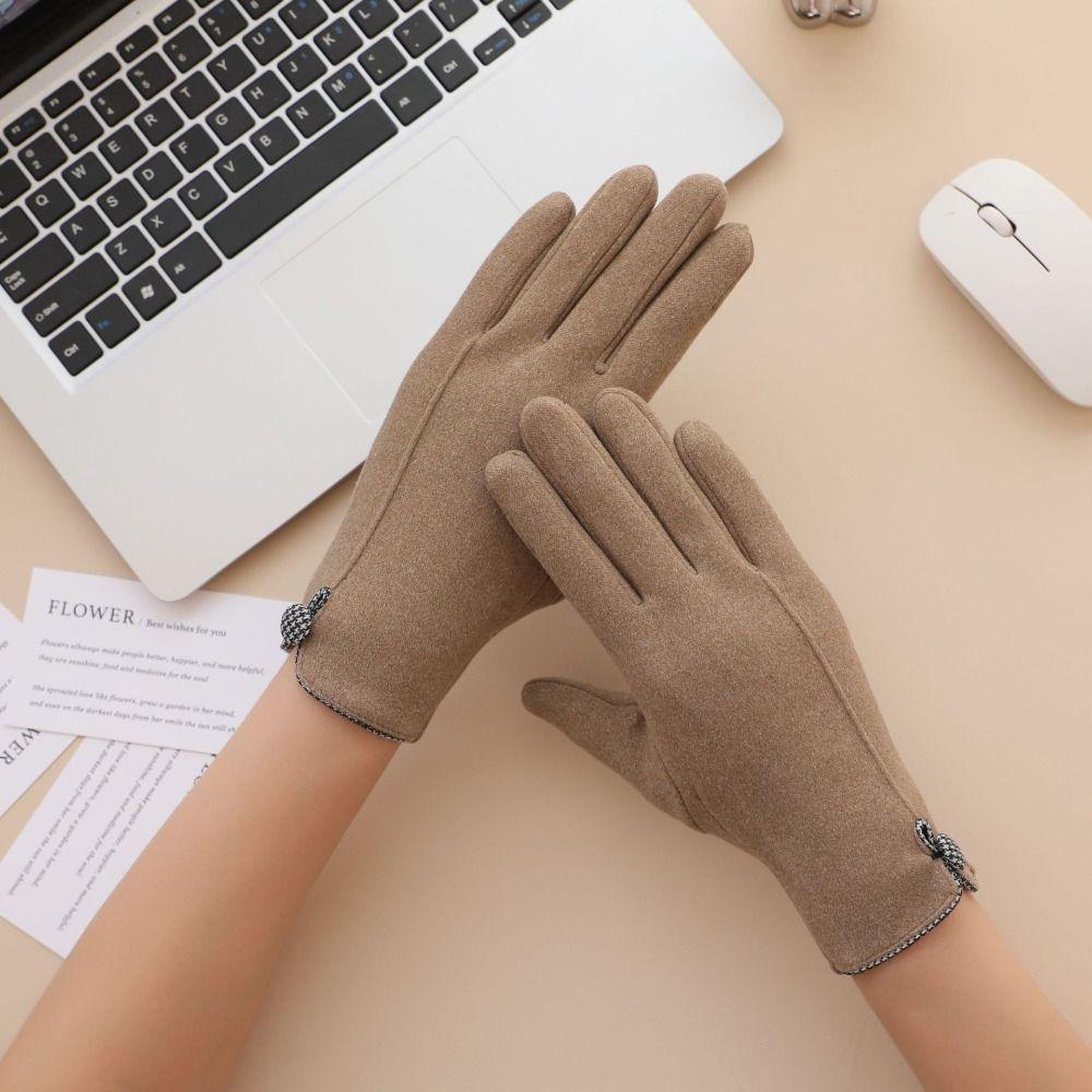 Solid Color Gloves Plush Women Mittens Fashion Winter Velvet Gloves Winter