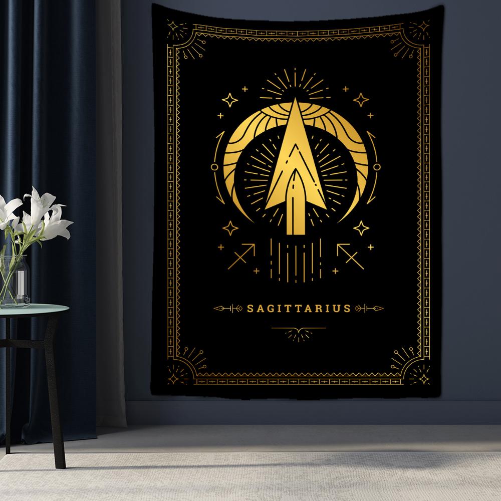 Черно-белый гобелен созвездия Таро, настенный Гобелен, научная фантастика, психоделическая магия, богемный хиппи, домашний декор