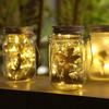 Солнечный светильник в банке Мейсона с солнечной панелью IP65 водонепроницаемый подвесной светильник для улицы Рождество Свадьба День рождения Сад Декор
