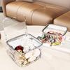 Transparent Desktop Bin Hair Accessories Case Water Ripple Jewelry Organizer with Press Open Lid Storage Box for Dressing Table Office