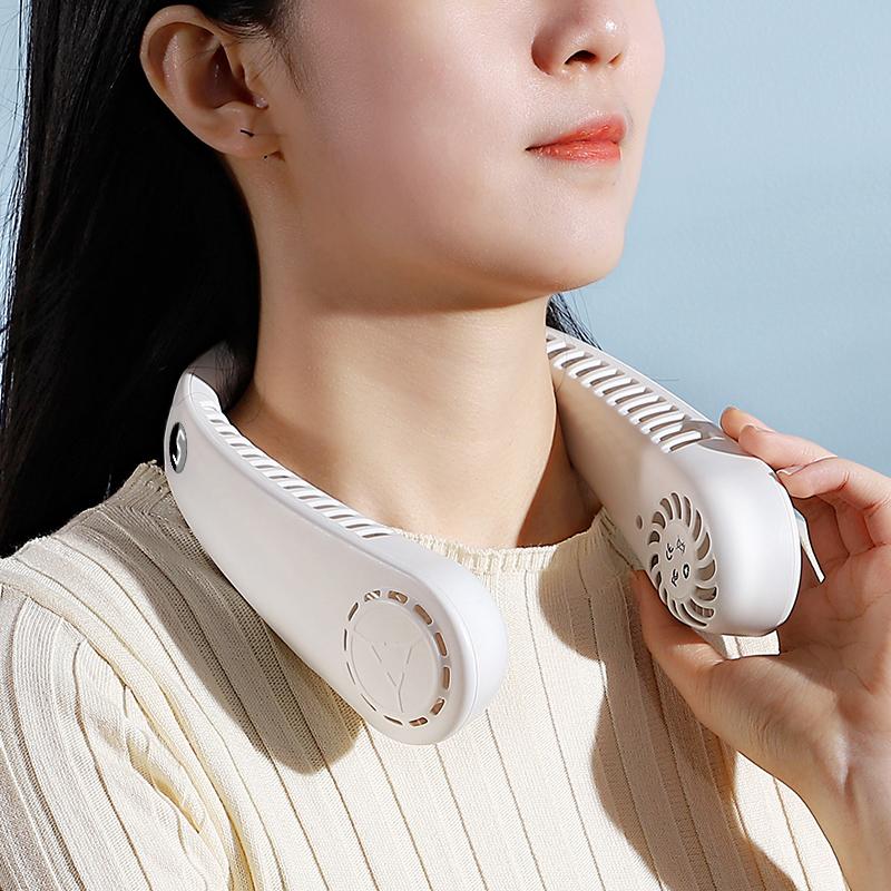 Портативный уличный мини USB-зарядный шейный вентилятор безлистный дизайн ленивый человек висит шейный вентилятор