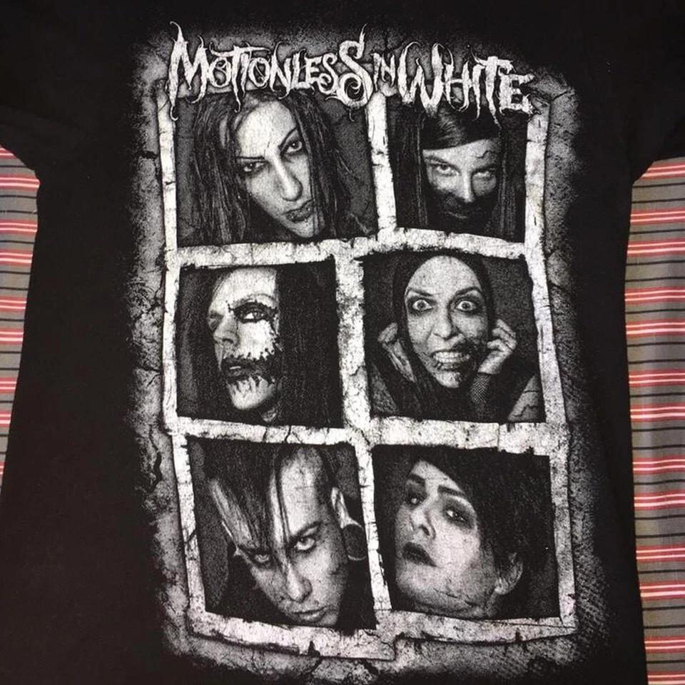 2011 Тур Motionless in White Футболка Группы На Лицевой Стороне Черная Унисекс S-5XL UU257