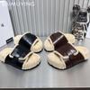 Fur Platform Women Cotton Slippers Flats Fashion Walking Shoes Winter 2024 Autumn Trend Casual Woman Slingback Flip-flops Mujer
