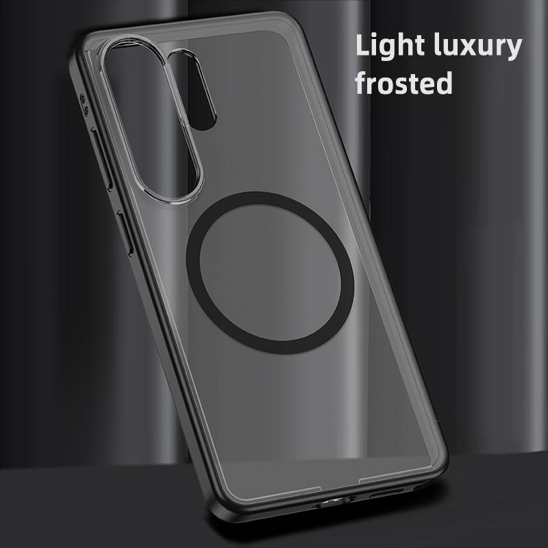 Полупрозрачный ударопрочный чехол для телефона Samsung Galaxy S26 Ultra Edge S25 FE, с магнитом для беспроводной зарядки, из ТПУ-пластика, задняя крышка