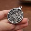 Винтажный уникальный кулон в виде Древа жизни в стиле викингов, панк-рок, пентаграмма из нержавеющей стали, колье для мужчин и женщин. Ювелирные изделия.