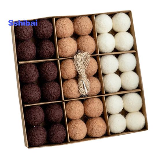 6/36 шт. 3/5 см Рождественский фетровый шар Снежинка Снеговик сплошной цвет небьющиеся многоразовые праздничные украшения Рождественская елка подвесной шар орнамент кулон