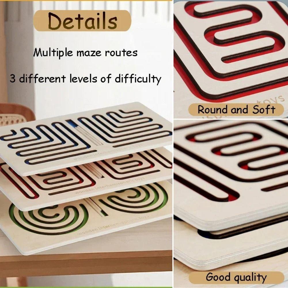 Hand Brain Coordination Brain Training Toys Trajectory Control Wooden Learning Toy Kids Toy