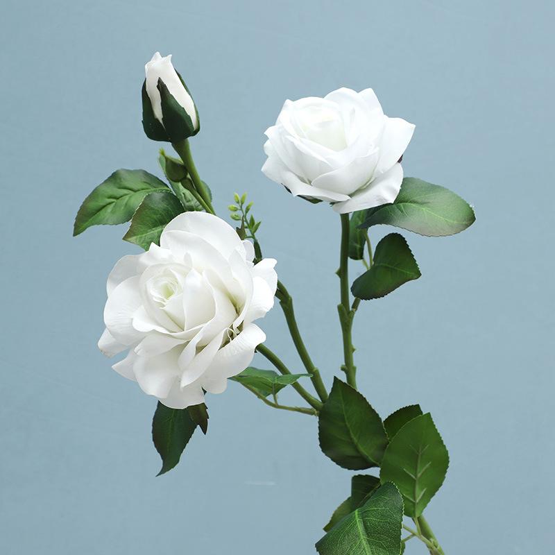 Simulation flower feel moisturizing 3 heads orchid heart rose home decoration shooting prop flower