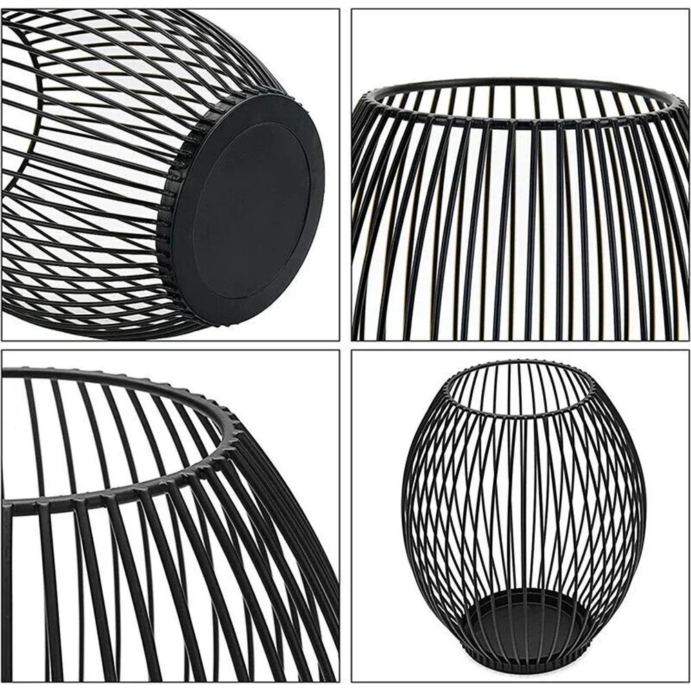 Спецификация Широкий Ассортимент Дни Рождения Медитация Черный Полый Домашний Декор Проволочный Фонарь Подсвечник Железо Множественный S