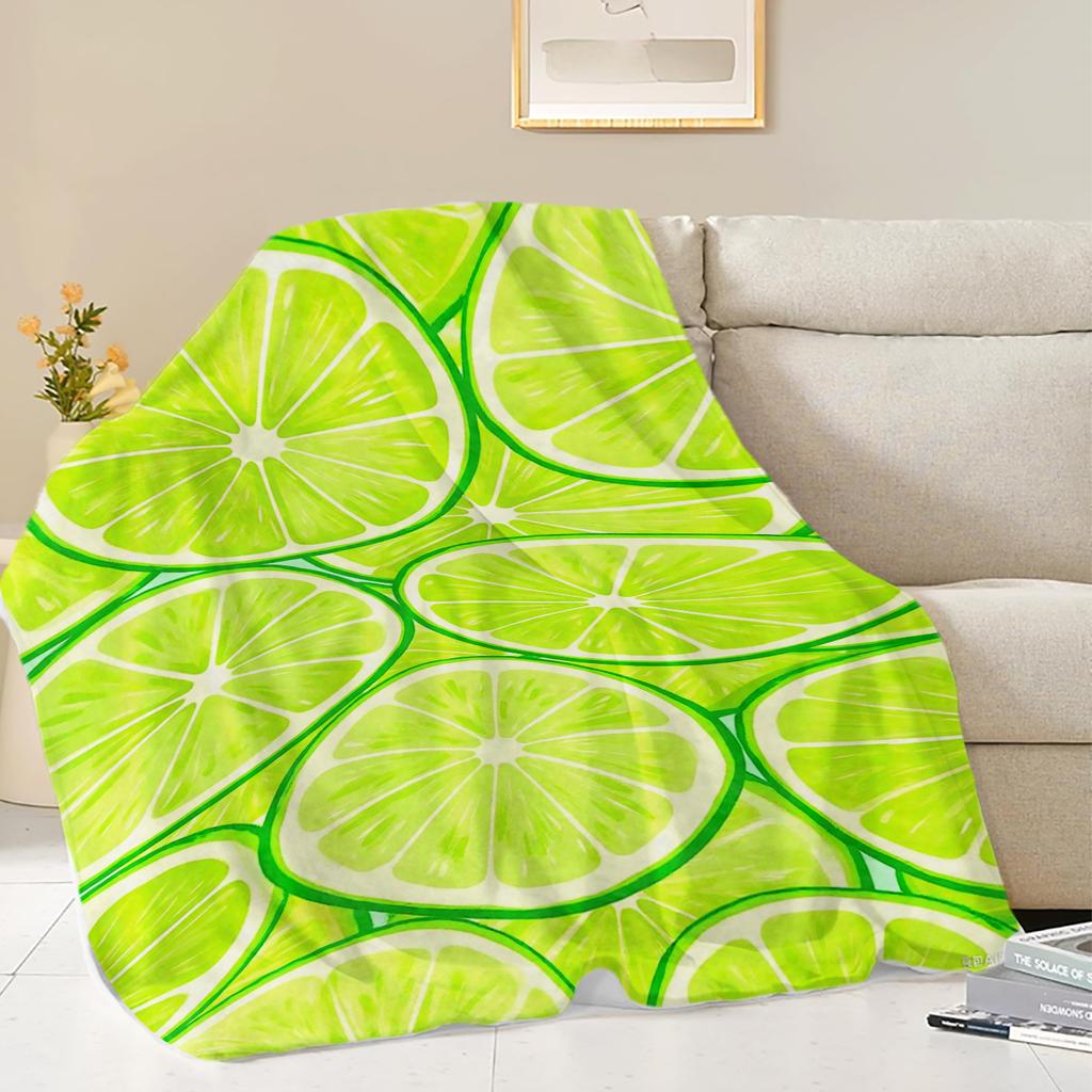 Fruits Oranges Lemons Grapefruits  Printed Blanket Soft Fleece Warm Flannel Life Throw Blankets for Sofa Bedding Quilt