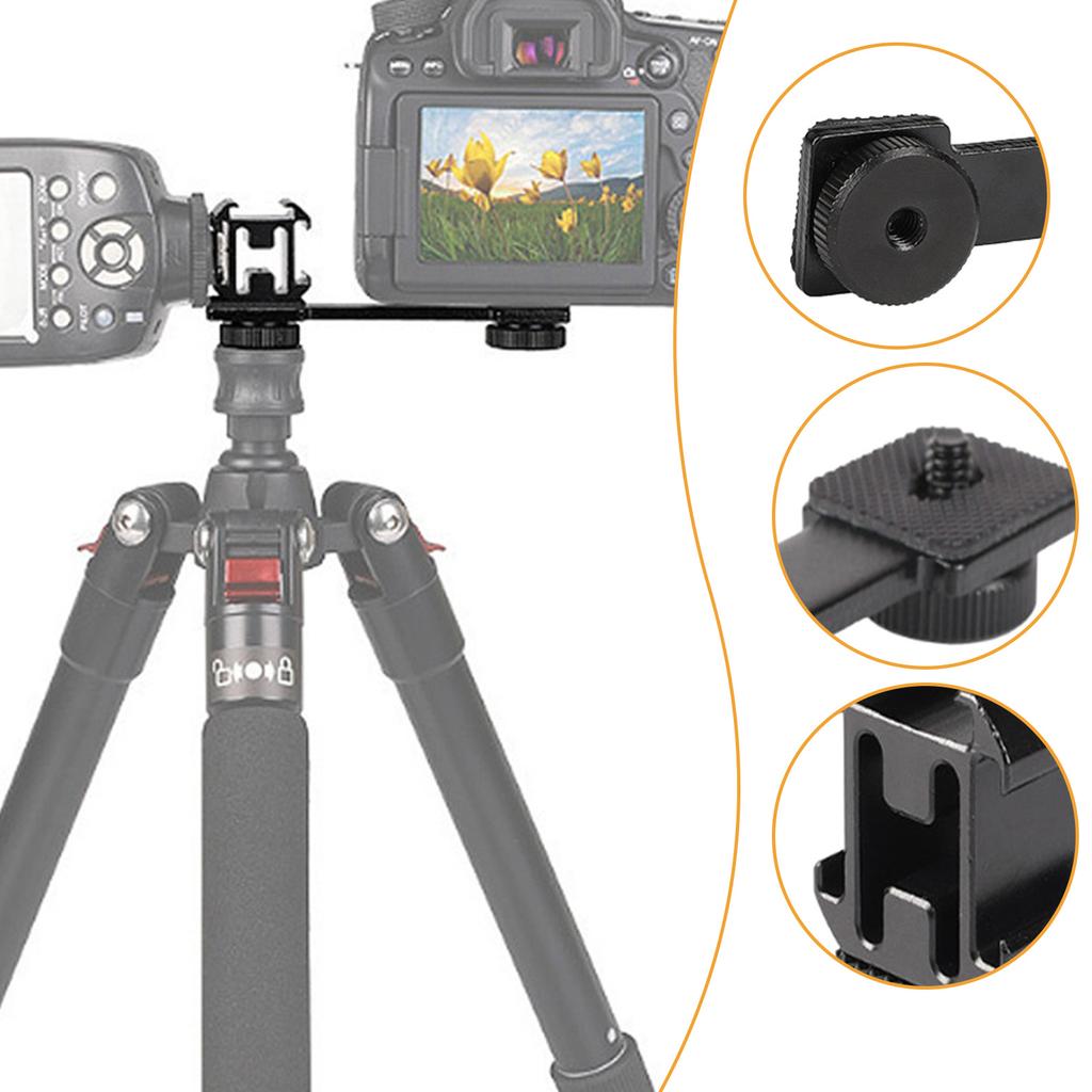 Three Head Hot Shoe Stand Sports Camera Mobile Phone Stabilizer Extension Rod Fill Light Microphone Live Streaming Stand