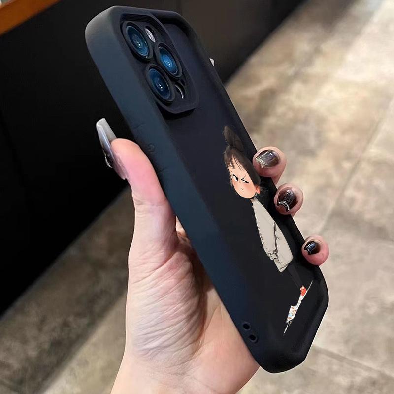 Minimalist Print of an Angry Girl Case For Xiaomi Redmi 14C Cases Redmi 13C 12C Redmi Note 14 Pro Plus 5G 13 12S 12 11 10 Cover
