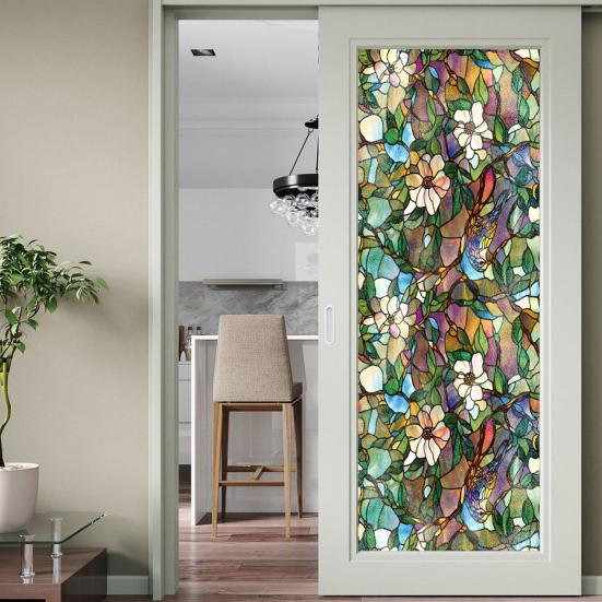 Пленка для конфиденциальности окон Статические витражные наклейки Съемная ПВХ декоративная оконная пленка для дома, кухни, гостиной, спальни