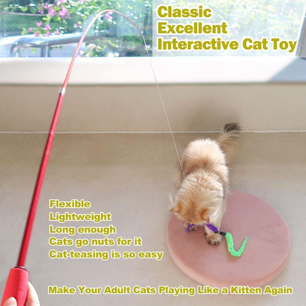 12/14/20PCS Sisal Mouse Funny Cat Stick Interactive Cat Supplies Cat Toys  Interactive Play