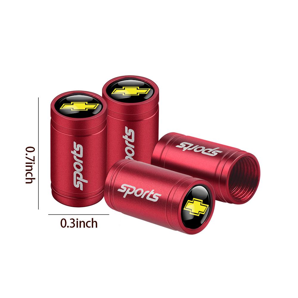 4Pcs 3D Metal Tire Valve Caps Car Tyre Air Stems Cover For Chevrolet Cruze Malibu Sail Spark Aveo SS Captiva Equinox Trax Impala BH9