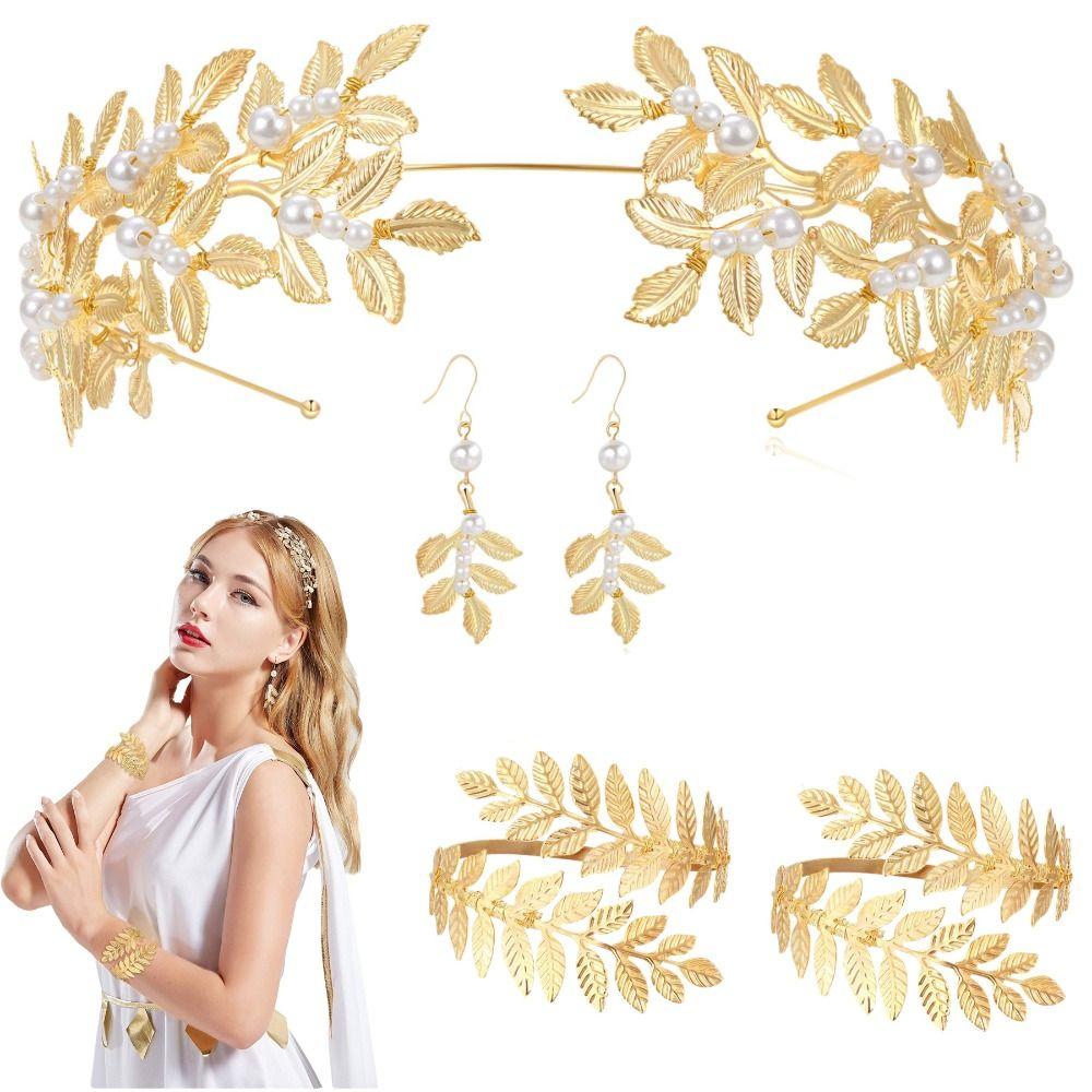 Arm Cuff Greek Goddess Costume Accessories Gold Goddess Jewelry Set Themed Party