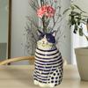 Dotted Cat Flower Vase Desktop Decoration Resin Cartoon Kitten Floral Plants Vase Indoor Real Dried Flower Holder Floral Arrangement Container