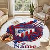 Custom Name Personalized Atletico Madrid Print Round Rug, Versatile Home Decor Carpet, for Playroom, Apartment, Balcony, Entryway, Hallway Gift