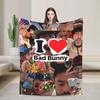 Плед Singer Bads Bunnys, качественный теплый плед для зимнего пикника на природе, забавное покрывало.
