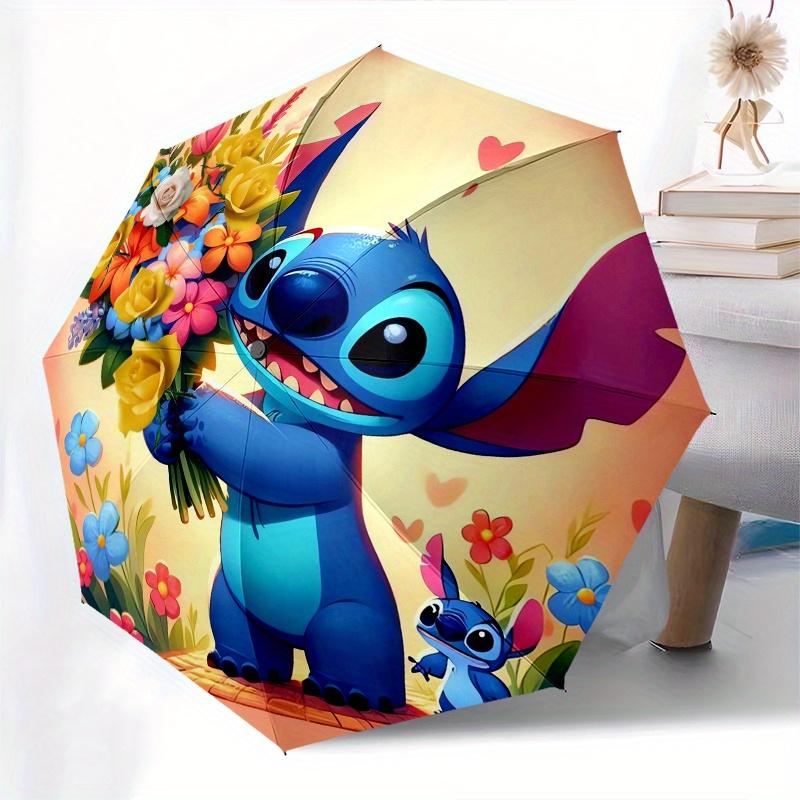 Складной зонт Stitch, тематика "Цветы", лучший выбор для подарка, 8 спиц, повседневный, прочный, легкий и портативный дорожный зонт,