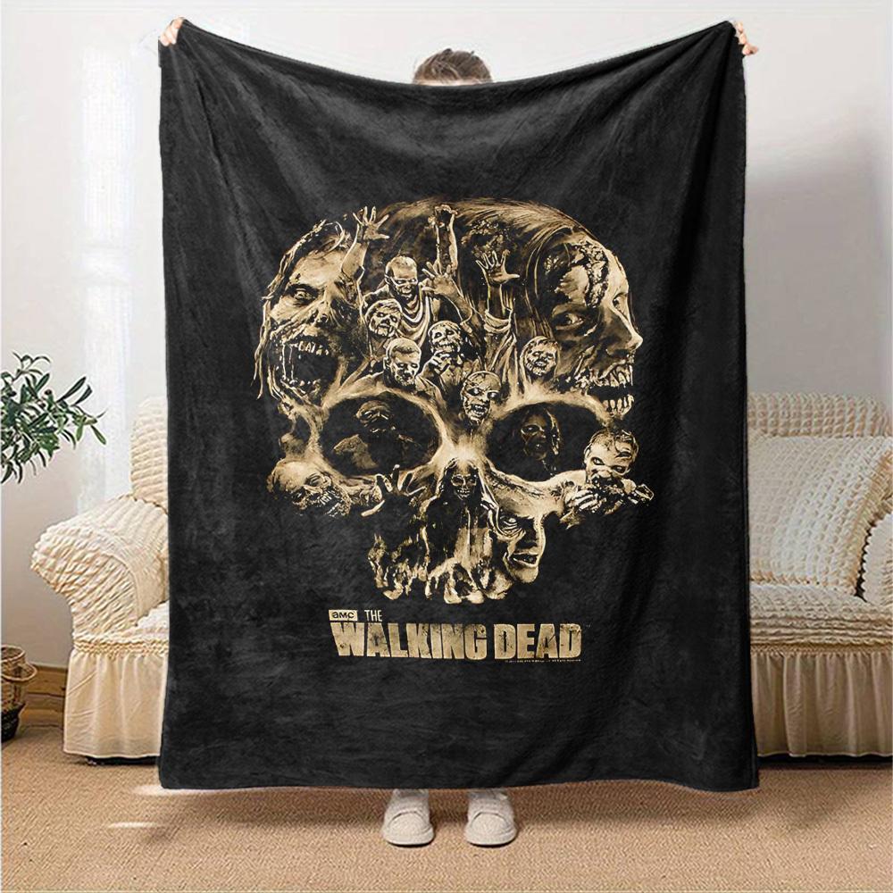 1 шт. плед Walking Dead с черепом, мягкий фланелевый, уютный, для всех сезонов, полиэстер, идеально подходит для дома, офиса