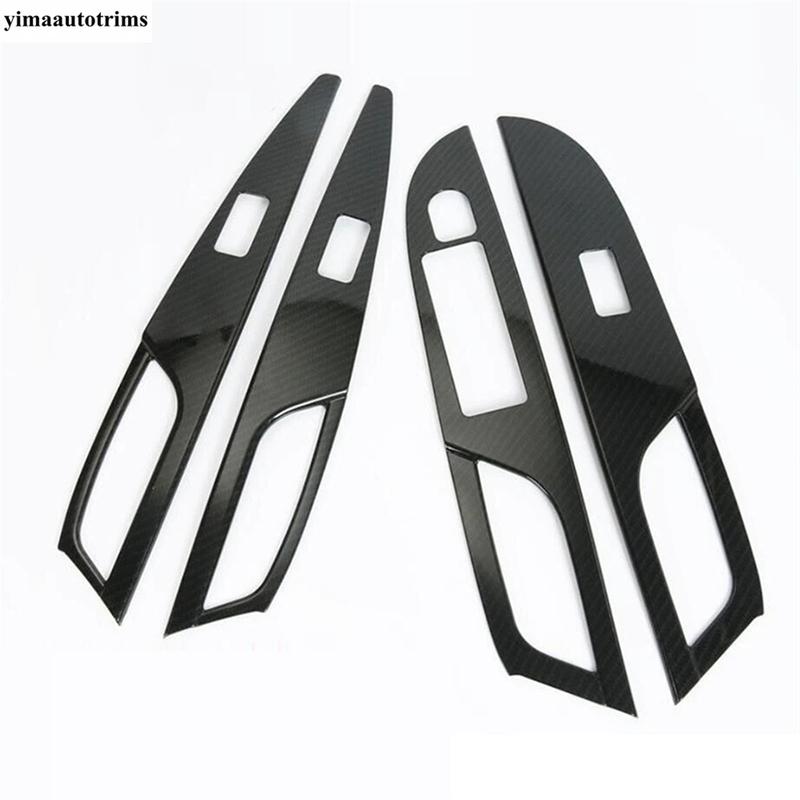 Armrest Window Glass Lift Button Panel Cover Trim Fit For Suzuki Sx4 s-cross 2014 - Carbon Fiber Look Accessories Interior