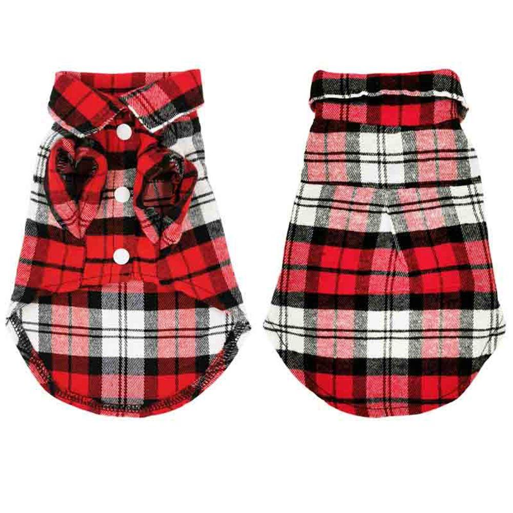 Plaid French Bulldog Puppy Cotton For Small Medium Dogs Cats Pets Supplies Dog Vest Dogs Shirt