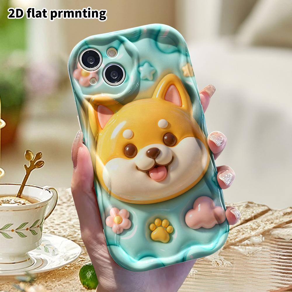 Phone case: 2D flat design suitable for iPhone 18 17 16 15 14 13 Pro protective case, big head relief, perfect Christmas and Halloween holiday gift