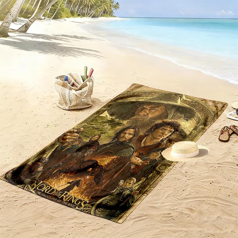 Lord Rings Print Beach Towel, Large Soft Quick Dry Towel for Beach Camping Swimming
