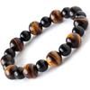 Power Stone Natural Stone AAA Tiger Eye and Inner [GOLD STONE] Bracelet, Onyx, Men's Accessory, Diameter Approx. 15.5cm