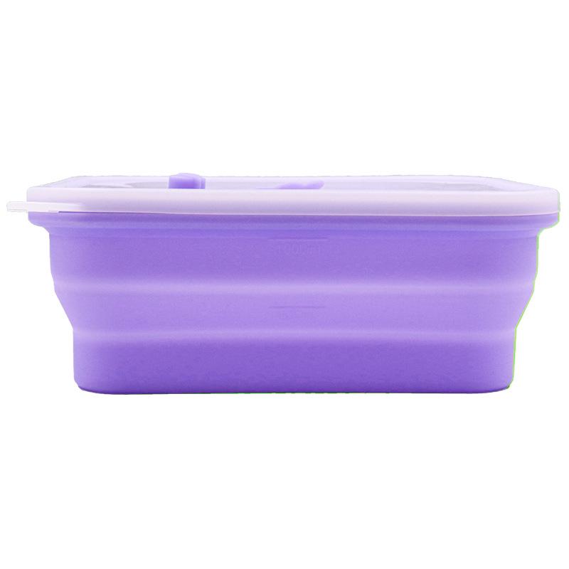 Silicone Sealed Rectangular Lunch Box - Microwaveable & Fresh-Keeping with Lid for Refrigerator and Kitchen Storage