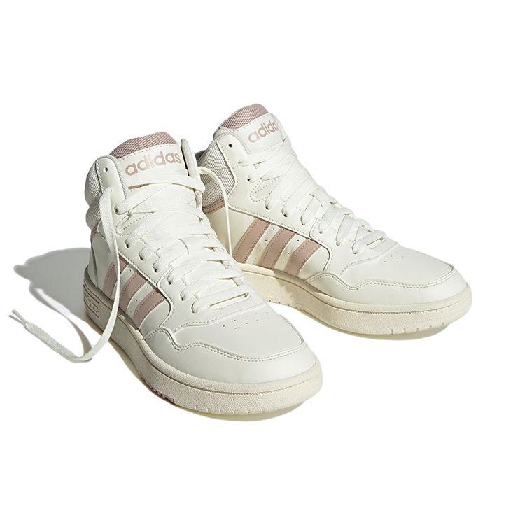 Adidas Neo Hoops 3.0 Comfortable Trendy Lightweight Durable Non-Slip Mid-Top Sneakers Women Sneakers Pink White HP7956