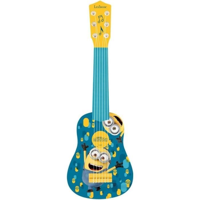 Lexibook, Les Minions, Ma premiere Guitare pour Enfant, 6 Cordes en Nylon, 53 cm, Guide Inclus, Des 3 ans