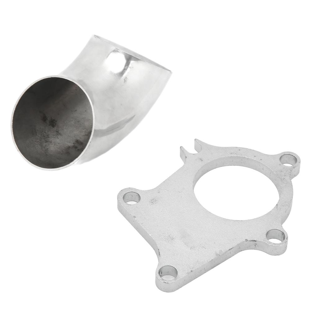 Turbo Downpipe Flange with 2.5in 90 Degrees Elbow High Temperature Resistant Fit for T3 T4 5 Bolts Turbo